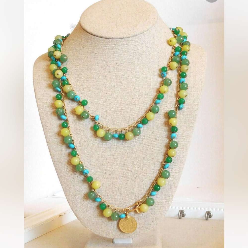 Stella & Dot Vintage Semi Precious Beaded Necklace